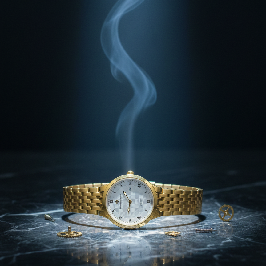 Classic Gold-Plated Men's Quartz Watch - Luxury Inspired Vacheron & Longines Style Dress Watches