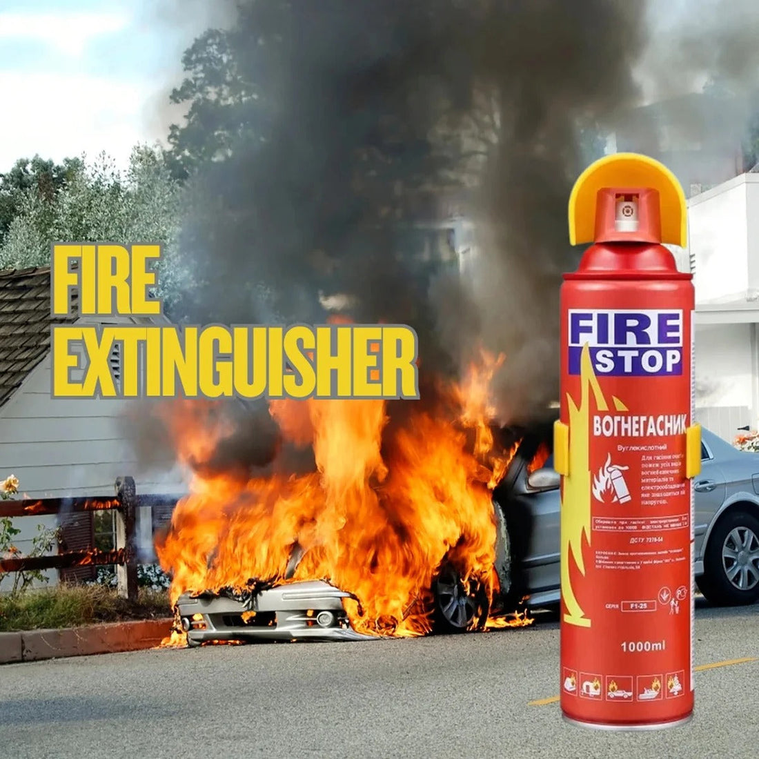 Foam Stop Fire 500ml Portable Fire Extinguisher Spray | Fire Stop Emergency Safety Spray for Home, Kitchen, Car & Office